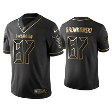 Men's Tampa Bay Buccaneers #87 Golden Edition Vapor Limited Rob Gronkowski Black Jersey