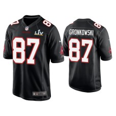 Men's Tampa Bay Buccaneers #87 Rob Gronkowski Super Bowl LV Black Game Fashion Jersey