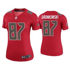 Women's Tampa Bay Buccaneers #87 Color Rush Legend Rob Gronkowski Red Jersey