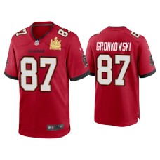 Men's Tampa Bay Buccaneers #87 Rob Gronkowski Super Bowl LV Champions Red Game Jersey