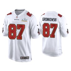 Men's Tampa Bay Buccaneers #87 Rob Gronkowski Super Bowl LV White Game Fashion Jersey