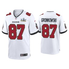 Men's Tampa Bay Buccaneers #87 Rob Gronkowski Super Bowl LV White Game Jersey