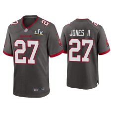 Men's Tampa Bay Buccaneers #27 Ronald Jones II Super Bowl LV Pewter Game Jersey