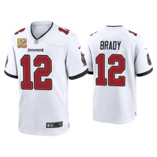 Men's Tampa Bay Buccaneers #12 Tom Brady White Crucial Catch Captain Patch Jersey