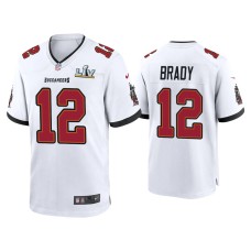 Men's Tampa Bay Buccaneers #12 Tom Brady Super Bowl LV White Game Jersey