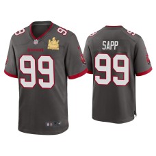 Men's Tampa Bay Buccaneers #99 Warren Sapp Super Bowl LV Champions Pewter Game Jersey