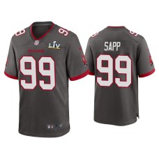 Men's Tampa Bay Buccaneers #99 Warren Sapp Super Bowl LV Pewter Game Jersey