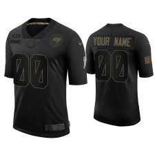 Men's Tampa Bay Buccaneers #0 Custom Black 2020 Salute to Service Limited Jersey