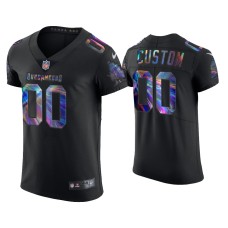 Men's Tampa Bay Buccaneers #0 Custom Black Golden Edition Holographic Jersey