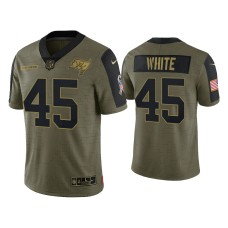 Men's Tampa Bay Buccaneers #45 Devin White Olive 2021 Salute To Service Limited Jersey