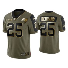 Men's Tampa Bay Buccaneers #25 Giovani Bernard Olive Gold 2021 Salute To Service Limited Jersey