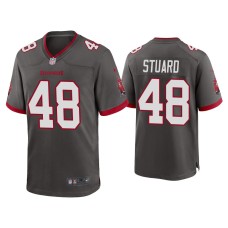 Men's Tampa Bay Buccaneers #48 Grant Stuard Pewter Alternate Game Jersey