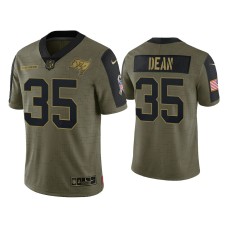 Men's Tampa Bay Buccaneers #35 Jamel Dean Olive 2021 Salute To Service Limited Jersey