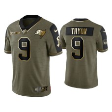 Men's Tampa Bay Buccaneers #9 Joe Tryon Olive Gold 2021 Salute To Service Limited Jersey