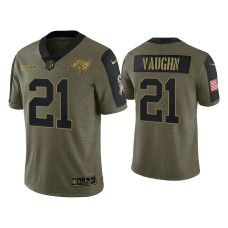 Men's Tampa Bay Buccaneers #21 Ke'Shawn Vaughn Olive 2021 Salute To Service Limited Jersey