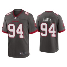 Men's Tampa Bay Buccaneers #94 Khalil Davis Pewter Alternate Game Jersey