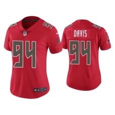 Women's Tampa Bay Buccaneers #94 Color Rush Limited Khalil Davis Red Jersey