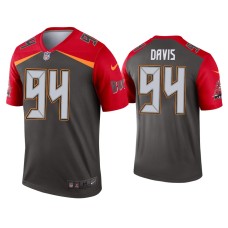 Men's Tampa Bay Buccaneers #94 Khalil Davis Pewter Inverted Legend Jersey