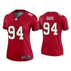 Women's Tampa Bay Buccaneers #94 Khalil Davis Red Legend Jersey