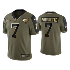 Men's Tampa Bay Buccaneers #7 Leonard Fournette Olive Gold 2021 Salute To Service Limited Jersey