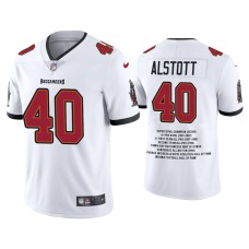 Men's Tampa Bay Buccaneers #40 Mike Alstott White Career Highlight Limited Edition Jersey