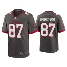 Men's Tampa Bay Buccaneers #87 Rob Gronkowski Pewter Alternate Game Jersey