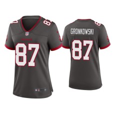 Women's Tampa Bay Buccaneers #87 Rob Gronkowski Pewter Alternate Game Jersey