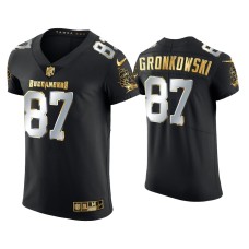 Men's Tampa Bay Buccaneers #87 Rob Gronkowski Black Golden Edition Elite Jersey