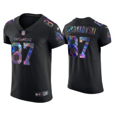 Men's Tampa Bay Buccaneers #87 Rob Gronkowski Black Golden Edition Holographic Jersey