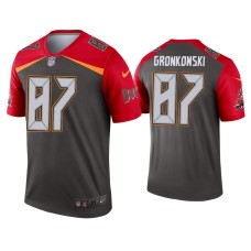 Men's Tampa Bay Buccaneers #87 Rob Gronkowski Pewter Inverted Legend Jersey