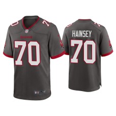 Men's Tampa Bay Buccaneers #70 Robert Hainsey Pewter Alternate Game Jersey