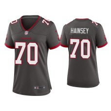 Women's Tampa Bay Buccaneers #70 Robert Hainsey Pewter Alternate Game Jersey