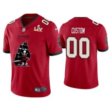 Men's Tampa Bay Buccaneers #0 Custom Super Bowl LV Champions Red Team Logo Jersey