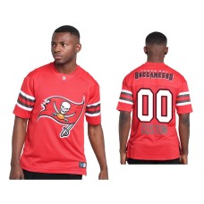 Men's Tampa Bay Buccaneers #0 Custom Red Team Logo Replica Jersey