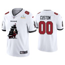 Men's Tampa Bay Buccaneers #0 Custom Super Bowl LV Champions White Team Logo Jersey