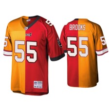 Men's Tampa Bay Buccaneers #55 Derrick Brooks Red Orange Split Legacy Replica Jersey