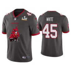 Men's Tampa Bay Buccaneers #45 Devin White Super Bowl LV Champions Pewter Team Logo Jersey