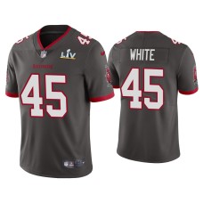 Men's Tampa Bay Buccaneers #45 Devin White Super Bowl LV Pewter Vapor Limited Jersey