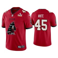 Men's Tampa Bay Buccaneers #45 Devin White Super Bowl LV Champions Red Team Logo Jersey