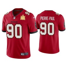 Men's Tampa Bay Buccaneers #90 Jason Pierre-Paul Super Bowl LV Champions Red Vapor Limited Jersey