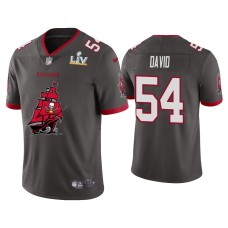 Men's Tampa Bay Buccaneers #54 Lavonte David Super Bowl LV Champions Pewter Team Logo Jersey