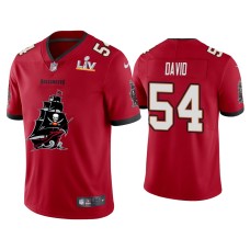 Men's Tampa Bay Buccaneers #54 Lavonte David Super Bowl LV Champions Red Team Logo Jersey