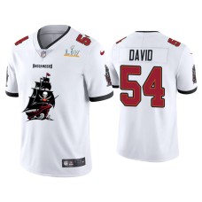 Men's Tampa Bay Buccaneers #54 Lavonte David Super Bowl LV Champions White Team Logo Jersey