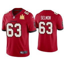 Men's Tampa Bay Buccaneers #63 Lee Roy Selmon Super Bowl LV Champions Red Vapor Limited Jersey