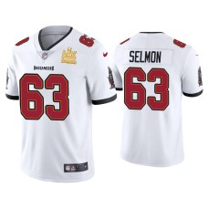 Men's Tampa Bay Buccaneers #63 Lee Roy Selmon Super Bowl LV Champions White Vapor Limited Jersey