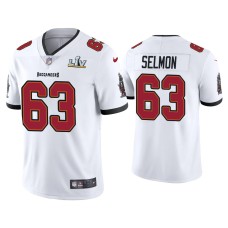 Men's Tampa Bay Buccaneers #63 Lee Roy Selmon Super Bowl LV White Vapor Limited Jersey