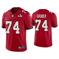 Men's Tampa Bay Buccaneers #74 Paul Gruber Super Bowl LV Red Vapor Limited Jersey