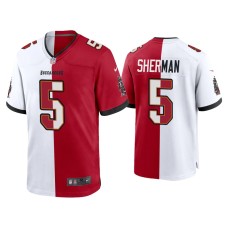 Men's Tampa Bay Buccaneers #5 Richard Sherman Red White Split Game Jersey