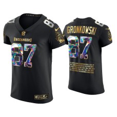 Men's Tampa Bay Buccaneers #87 Rob Gronkowski Black 2021 Career Highlights Diamond Edition Jersey