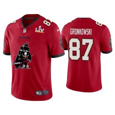 Men's Tampa Bay Buccaneers #87 Rob Gronkowski Super Bowl LV Champions Red Team Logo Jersey